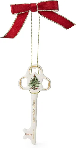 Miniatura 10 de Spode Adorno de chimenea para árbol de Navidad, primer hogar - Repisa festiva con medias, corona verde y acogedora escena de fuego, decoración