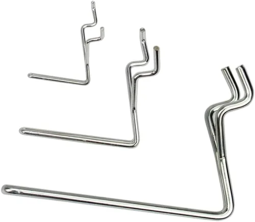 Miniatura 14 de Ganchos de acero para tablero de clavijas, paquete de 60 ganchos de 1 pulgada + 2 pulgadas + 4 pulgadas en L, color negro, no se caen, se adapta a