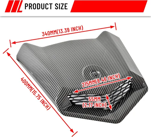 Miniatura 8 de SAUTVS Capó turbo con patrón de fibra de carbono para Can Am X3, diseño frontal de fibra de carbono Turbo Hood Scoop para Can-Am Maverick X3 XDS XRS