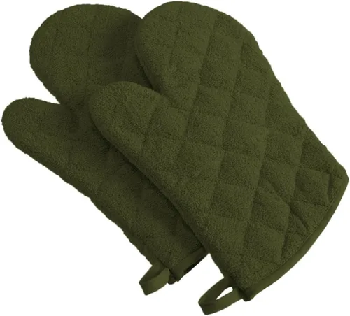 Miniatura 26 de DII Basic Terry Collection - Guante de horno acolchado 100% algodón, color marrón, 2 piezas