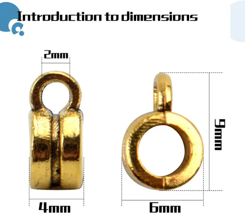 Miniatura 2 de Aylifu Bails Beads, Tibetan Bail Tube Bead Spacer Beads Carrier Hanger Connector Links for European Charm Bracelet Jewelry Making