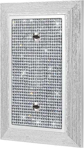 Miniatura 27 de 1 pieza Cubiertas de enchufe brillantes con diamantes de imitación, placas de pared para cubrir interruptores de luz, placa decorativa de imitación