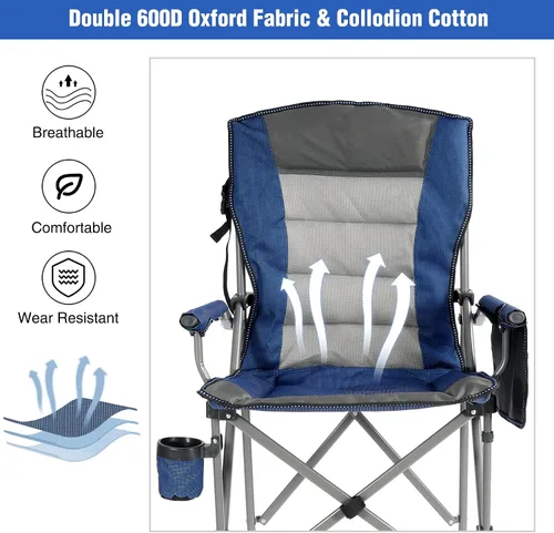 Miniatura 5 de REDCAMP Silla de campamento alta de gran tamaño para adultos, silla de directores plegable portátil de 330 libras, taburete plegable de altura