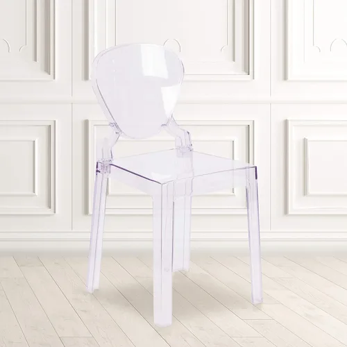 Miniatura 2 de Flash Furniture Silla Theo Ghost con respaldo de lágrima en cristal transparente
