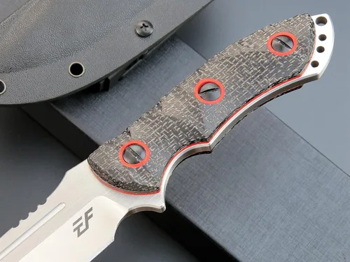 Miniatura 5 de Eafengrow EF139 Cuchillo de hoja fija, hoja de acero de 60.6 in, mango Micarta con espiga completa, herramienta EDC cuchillo recto para trabajar