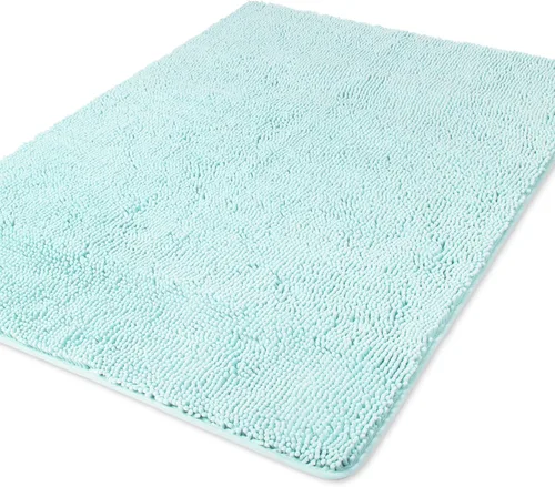 Miniatura 17 de Yeaban Alfombras pequeñas de baño de felpilla de 12 x 12 pulgadas, absorbentes y lavables, antideslizantes, de felpa y suaves para baño, ducha
