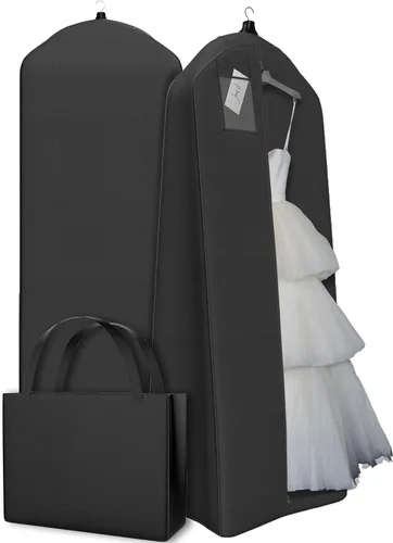 Your Bags Bolsa de ropa para vestido de novia con bolsa a juego, bolsas de ropa para viajes, colgar ropa o almacenamiento, bolsa de vestido de novia