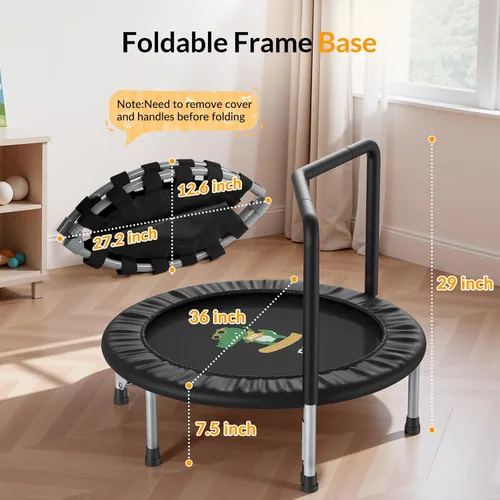 Miniatura 6 de BCAN SP1 36'' Toddler Trampoline, ASTM Certified - Kids Trampoline for Ages 1-6, Foam Handle & Safe Thickened Cover, Mini Trampolines for Kids