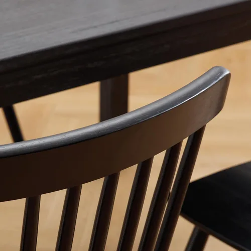 Miniatura 4 de LZAREAL Juego de 4 sillas de comedor de madera estilo granja, sillas de cocina modernas de mediados de siglo, sillas de comedor francesas Windsor