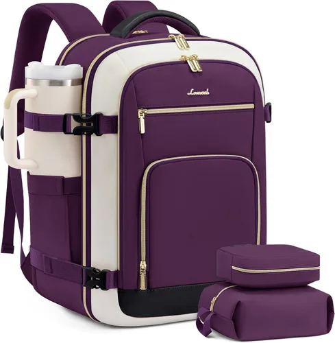 Miniatura 24 de LOVEVOOK Mochila de viaje para mujer y hombre, Beige, Mochilas de viaje