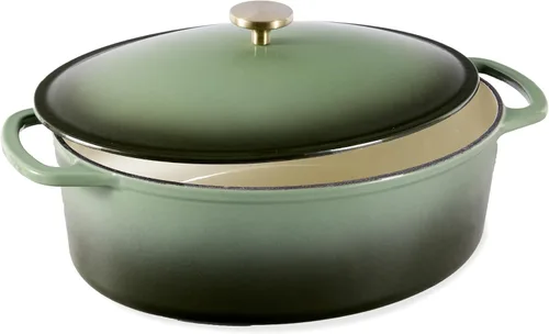 Miniatura 21 de Best Choice Products - Horno holandés redondo de hierro fundido esmaltado de 6 cuartos de galón, utensilios de cocina pretratados de alta
