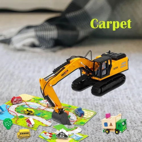 Miniatura 4 de Excavadora grande para vehículos de construcción, excavadora hidráulica de aleación resistente, escala 1:35, camión de juguete para niños de 8, 9