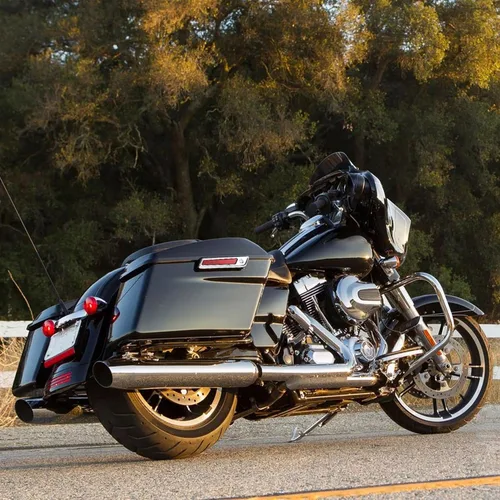 Miniatura 2 de TCT-MOTORPARTS Alforjas rígidas con cierres cromados y llaves compatibles con Harley Touring Road King Street Road Electra Glide 2014 en adelante