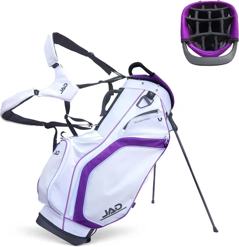 Miniatura 9 de Bolsa de golf ligera para mujer JAD, bolsa de golf con soporte para mujeres/damas, 14 divisores superiores, ultra ligera, bolsillos grandes