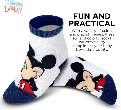 Miniatura 3 de Disney baby-boys Baby Girls & Boys Minnie Mouse, Mickey Mouse, Baby Shark, Justice League 10-pack Infant Sock 0-24 Months
