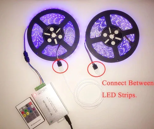 Miniatura 4 de Cable de extensión de tira LED RGB de 3.3 ft, 3,3 pies, 4 pines, cinta LED, cable de conexión de cinta, cable de conexión de cable LED, adaptador