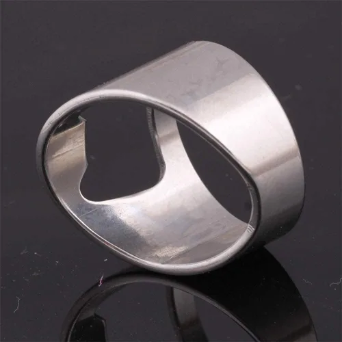 Miniatura 5 de INRENG - Anillo de acero inoxidable con abridor de botellas, para hombres y mujeres