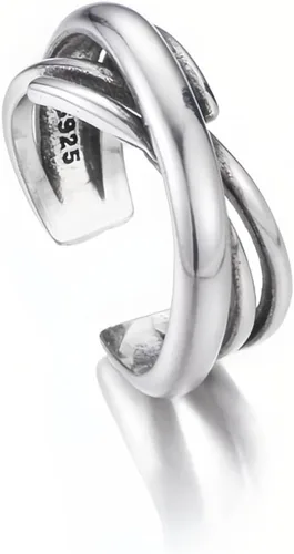 Miniatura 115 de Anillo de plata de ley 925, minimalista, ajustable, hecho a mano, para mujeres y niñas