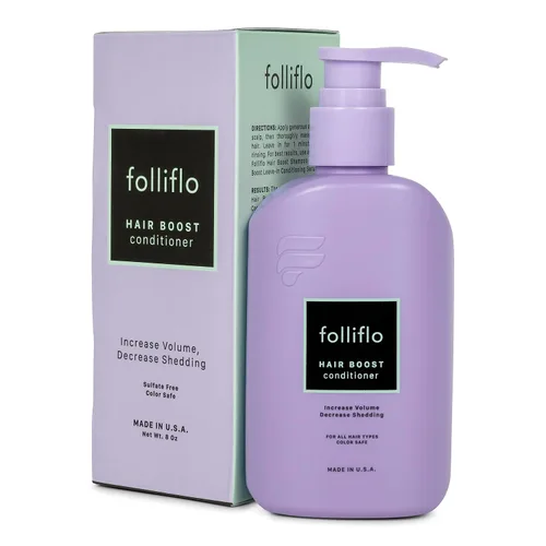 Folliflo Acondicionador para el cabello, fórmula hidratante sin peso, 8 onzas | Cuenta con aceite de argán y biotina para ofrecer hidratación sin