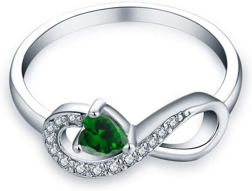 Miniatura 76 de Anillo Jo Wisdomo de compromiso. de plata esterlina, con corazón e infinito, anillo de amistad, para ella