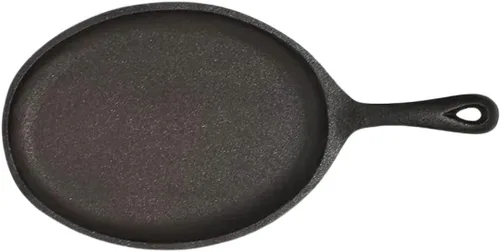 Miniatura 4 de TrueCraftware - Sartén de hierro fundido de 7 x 9-1/4 x 1-1/2 pulgadas con asa- Sartén apilable para parrilla, plato chisporroteador, sartén