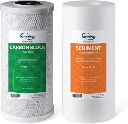 Miniatura 12 de iSpring FP15B Filtro de sedimentos para sistemas de filtración de agua para toda la casa, polipropileno de alta capacidad de 5 micrones premium, 4.5