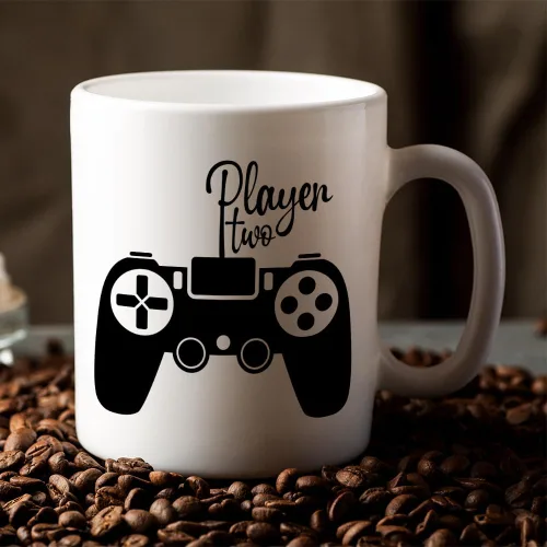 Miniatura 3 de Fatbaby Taza para parejas Player One Player Two Gamer, regalos para parejas, regalos para novio, novia, día de San Valentín, aniversario, Jugador 1