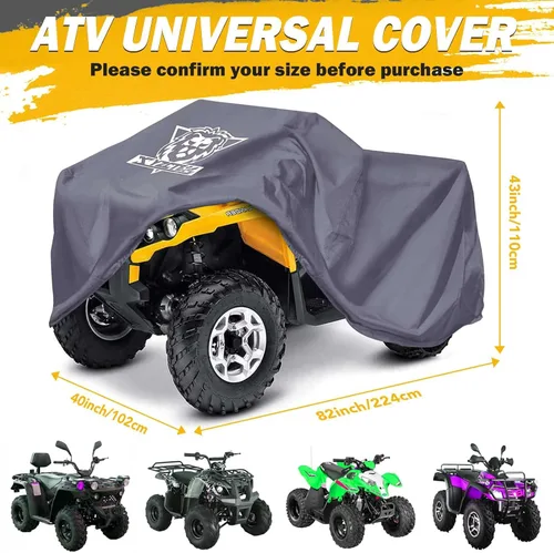Miniatura 6 de XYZCTEM Cubierta Premium para ATV, Protección de Tela Oxford Contra Agua, UV, Viento, Cubierta Quad para Can-am, Suzuki, Kawasaki, Honda, Yamaha