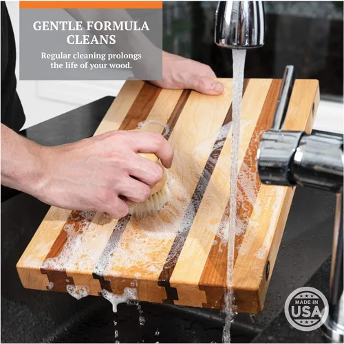 Miniatura 5 de CLARK'S Cepillo de jabón y exfoliante para tabla de cortar de Limpia tus tablas de cocina, cuencos, encimeras y utensilios de forma natural A base