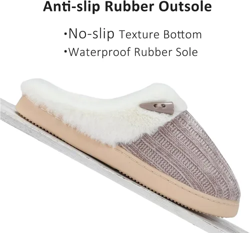 Miniatura 5 de NineCiFun Pantuflas cómodas de casa para mujer, de espuma viscoelástica, mullidas, para interiores, exteriores, antideslizantes, para el hogar
