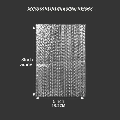 Miniatura 2 de 100 piezas de bolsas de burbujas, bolsas de burbujas de 6”x8” para compras, bolsas de acolchado de burbujas de doble pared para envío, embalaje