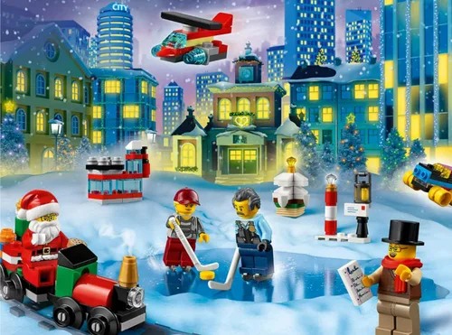 Miniatura 5 de LEGO City, Calendario de Adviento 60303. Kit de construcción, incluye alfombrilla de juego de ciudad; los mejores juguetes de Navidad para niños