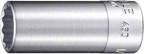 Miniatura 5 de Stahlwille 02620032 0.394 in (3/8 pulgadas) de profundidad 12 puntos, acero de alto rendimiento, cromado con perfil de accionamiento antideslizante