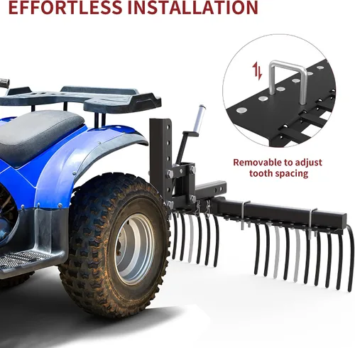 Miniatura 5 de YITAMOTOR Rastro de Paisaje para ATV/UTV para la Eliminación de Rocas, Grumos de Hierba y Escombros Compatible con el Elevador de Implemento Manual