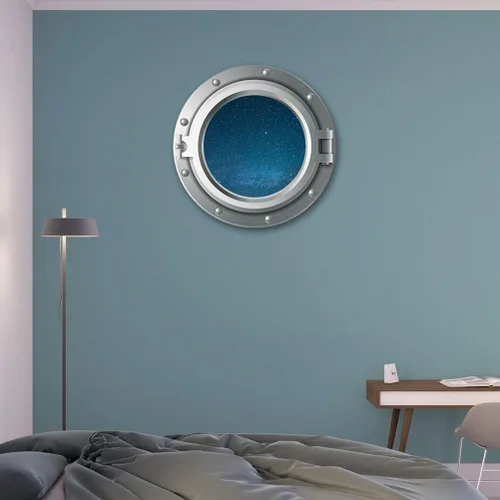 Miniatura 9 de Calcomanías 3D para ventana de avión de universo, calcomanía de pared para dormitorio de bebé, sala de estar, decoración de pared con temática