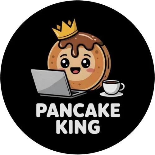 Miniatura 3 de Pancake King Funny Breakfast Lover Programmer Men Women Kids PopSockets Adhesive PopGrip