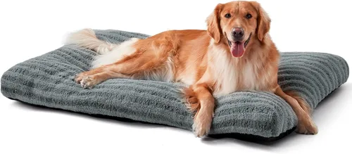 Miniatura 16 de FURTIME Cama Lavable para Perros de Tamaño Grande, Camas de Jaula para Perros de Lujo, Almohada Cómoda y Esponjosa para Perros, Alfombrilla Gris