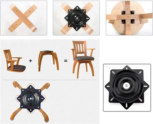 Miniatura 3 de Plutreas Taburete de bar resistente de repuesto giratorio para silla reclinable, taburete de bar placa giratoria (6 pulgadas)