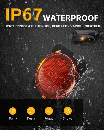 Miniatura 4 de Luces LED secuenciales de marcador lateral para guardabarros delanteros para J-e-e-p Wrangler JK 2007-2019, lámparas de marcador de parachoques