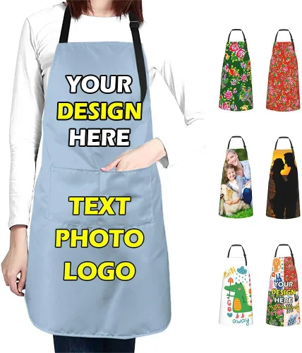 Miniatura 27 de Delantales impermeables personalizados para diseñar tu propia imagen, logotipo, texto, añadir fotos, delantal para cocinar hornear, 33 x 27.5