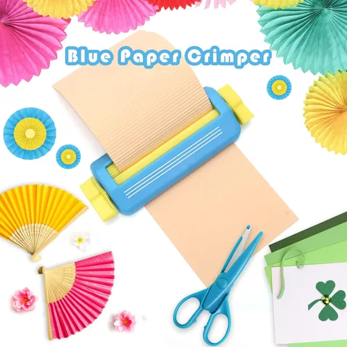 Miniatura 4 de Crimpadora de papel para manualidades, herramienta para hacer moldeador de ondas, manualidades de bricolaje (azul)