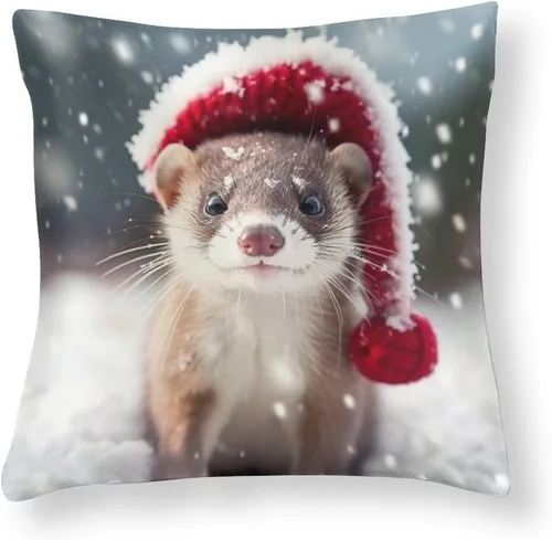 Miniatura 16 de Fundas de almohada de satén, fundas de almohada con sombrero de Papá Noel, fundas de almohada para amantes de los delfines, almohadas con cremallera