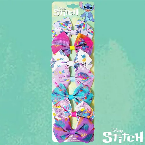 Miniatura 7 de LUV HER Disney Stitch - Lazos para el cabello, paquete de 7 lazos de 4 pulgadas, juego de regalo de accesorios para el cabello, clip de cocodrilo, a