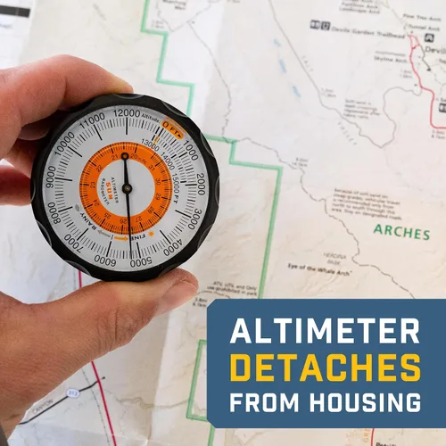 Miniatura 8 de Sun Company AltiLINQ - Altímetro y barómetro del tablero Altímetro para coche y camión Altitud de lectura de 0 a 15,000 pies