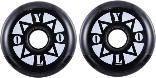 Rollerex YOLO - Ruedas para patines en línea, paquete de 2 (rodamientos, espaciadores y arandelas opcionales), ruedas de repuesto duraderas para