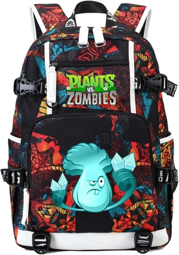 Miniatura 11 de ISaikoy Game Plants vs. Zombies - Mochila de hombro para libros, mochila escolar, mochila para computadora portátil, color rojo1