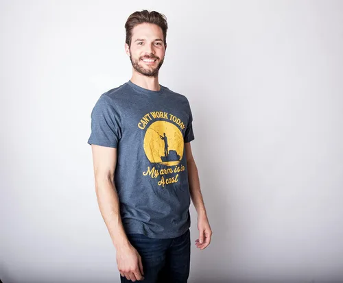 Miniatura 7 de Crazy Dog T-Shirts - Camiseta para hombre con frase divertida en inglés Can't Work Today My Arm is in A Cast, para el día del padre y pescar