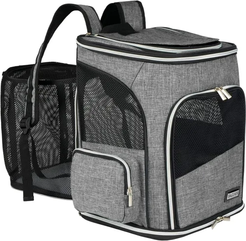 Miniatura 17 de BAGLHER Mochila transportadora para gatos, transportadora de malla para perros medianos y pequeños, gatos, cachorros, gatitos, conejitos de hasta 18