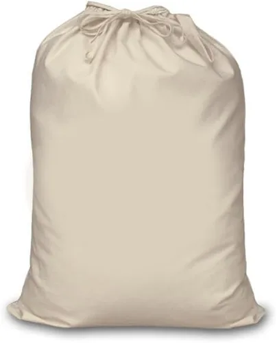 Mayatra's Bolsa de lavandería de algodón orgánico para ropa, organizador de viaje, bolsa ecológica de algodón 100% puro con cordón, tamaño grande,