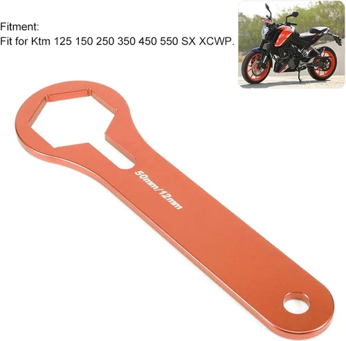 Miniatura 3 de Llave de horquilla para suspensión de motocicleta, 1.969 in, aleación de aluminio, naranja, apta para 125 150 250 350 450 550 SX XCWP